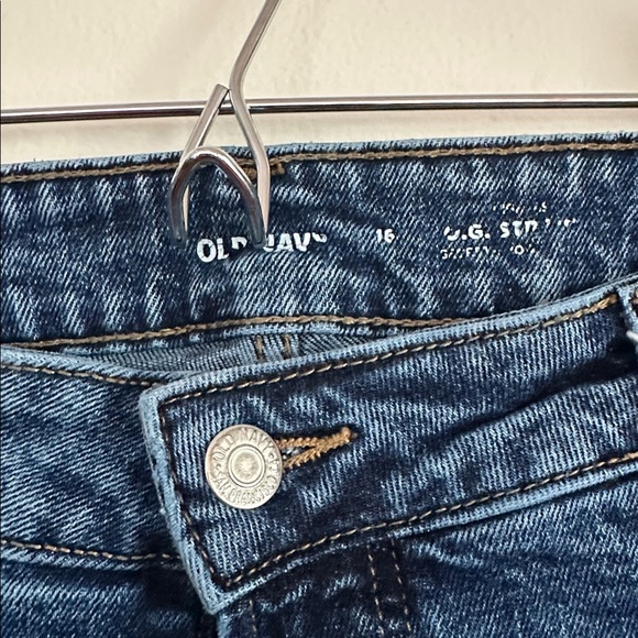 Old Navy Dark Blue Distressed Ankle Jeans - Picture 2 of 4